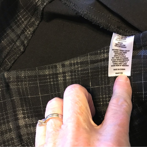 New Directions Dark Plaid Trousers - Picture 6 of 6